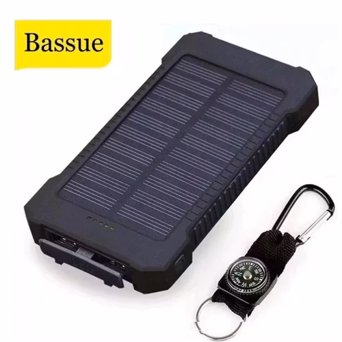 Solar Power Bank 50000mAh Vattentät Solcellsladdare 2 USB-portar Extern laddare Powerbank för Xiaomi Iphone med LED-ljus