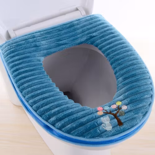 Mjuk vattentät toalett tvättbart överdrag avtagbar zip sittdyna badrum klädstol skydd badrumstillbehör
