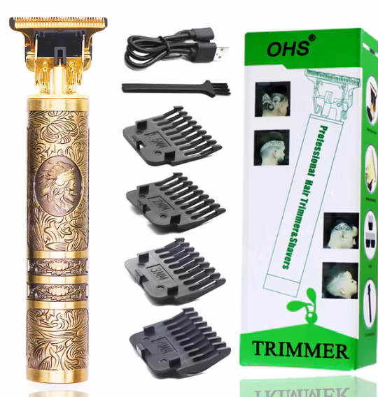 Vintage T9 0MM elektrisk sladdlös Hårklippningsmaskin Professionell Hårfrisörtrimmer för män Rakapparat