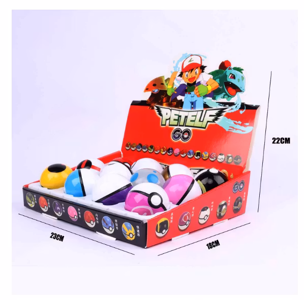 Kalaspaket 12 st Pokemonbollar inkl. figur + presentpåse