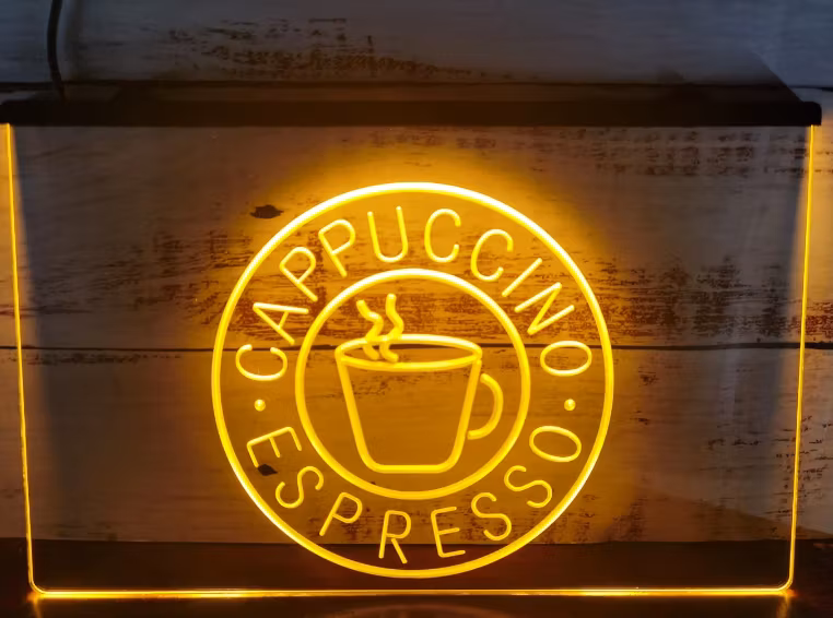 Espresso Cappuccino Neon LED Skylt