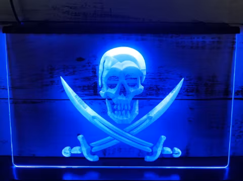 PIRAT PIRATES BAR NEON LOGO BEER SKYLT