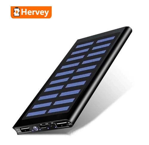 Solar Power Bank Powerbank 50000mAh, Dubbla USB portar Solladdare Bärbart för Iphone och Android Smarttelefoner