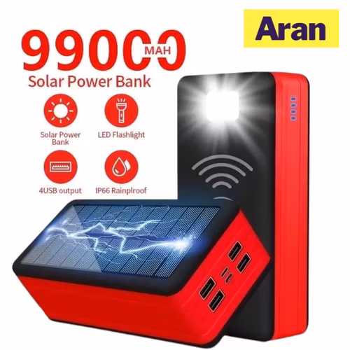 Kraftfull Solcellsladdare på hela 90000 mAh med stöd för trådlös laddning