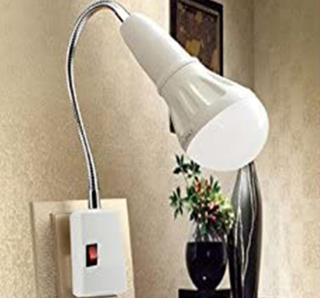E27 EU-kontaktadapter Flexible med strömbrytare E27 Socket Lamp Base Socket Extra Lampa