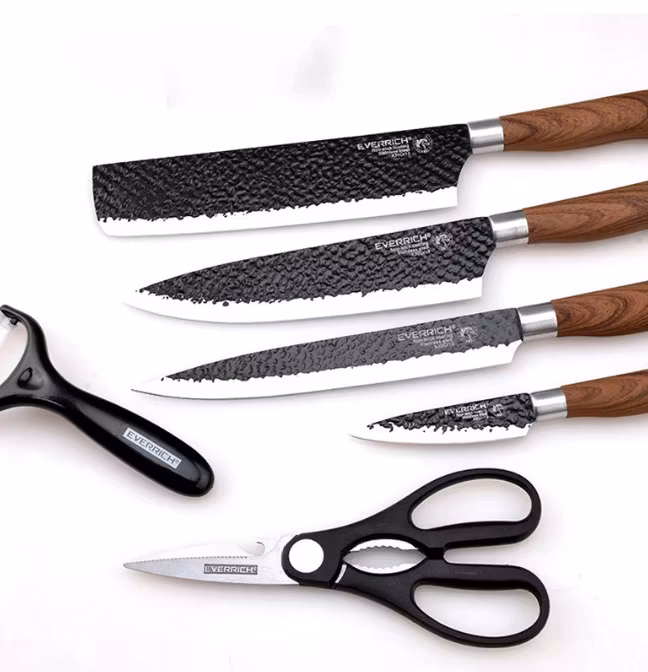 Lyxigt köksknivset i rostfritt stål & keramisk beläggning – 6 delar + elegant presentbox