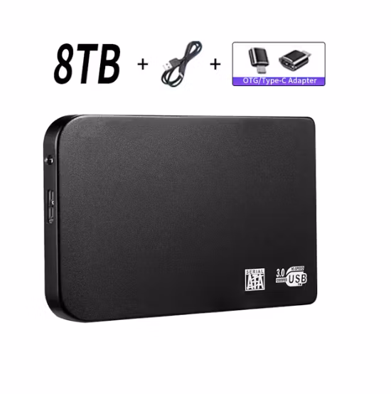 Höghastighets 8TB SSD Bärbar Extern Solid State-hårddisk USB3.0-gränssnitt HDD Mobil hårddisk för PC/mac