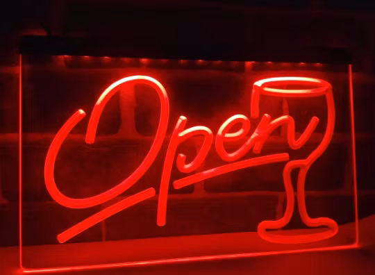 OPEN BAR NEON LOGO SKYLT