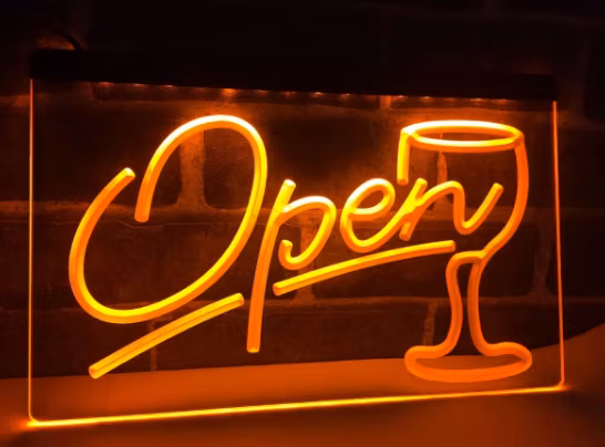 OPEN BAR NEON LOGO SKYLT