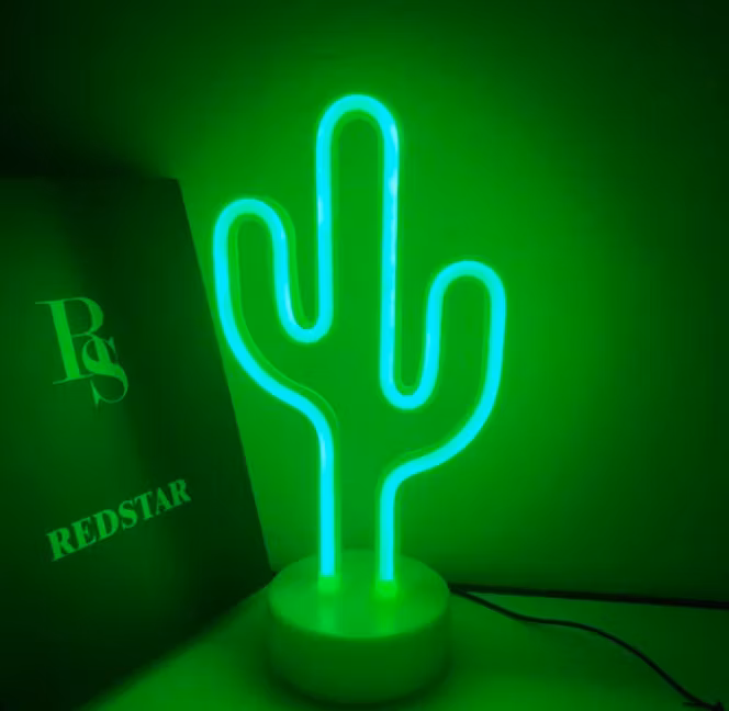 NEON LED NATTLAMPA KAKTUS