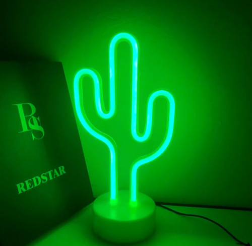 NEON LED NATTLAMPA KAKTUS