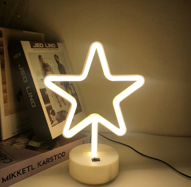 NEON LED NATTLAMPA STJÄRNA