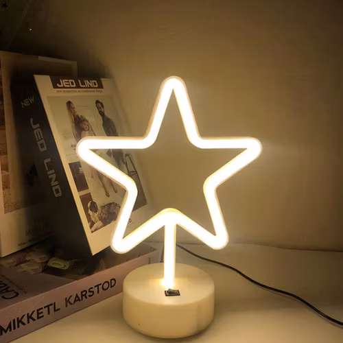 NEON LED NATTLAMPA STJÄRNA