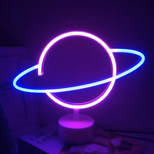 NEON LED NATTLAMPA SATURNUS