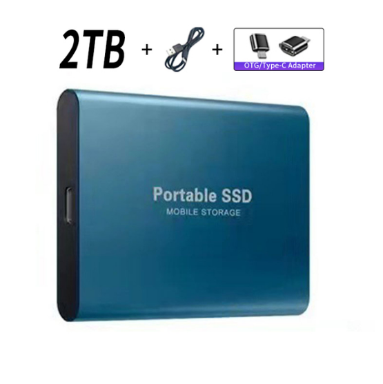 SSD 2TB USB/Typ-C-gränssnitt med hög kapacitet Mobile Mini hårddisk Extern hårddisk För datorer/smarttelefoner
