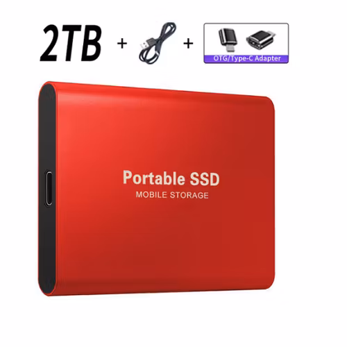 SSD 2TB USB/Typ-C-gränssnitt med hög kapacitet Mobile Mini hårddisk Extern hårddisk För datorer/smarttelefoner