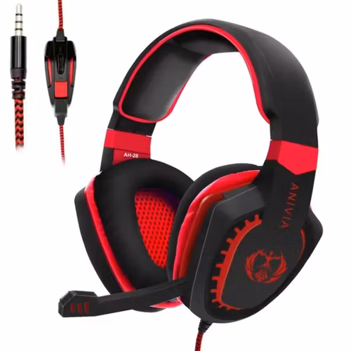 Gaming Headset Brusisolerande Overear Hörlurar med Mic.Volume Control Bas Surround Ljud för PC PS4 PS5 XBOX