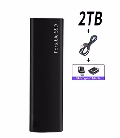 2TB Bärbar SSD Type-C USB 3.1 ssd-hårddisk Extern SSD M.2 för bärbar dator/stationär/telefon/mac Flashminnesdisk