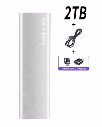 2TB Bärbar SSD Type-C USB 3.1 ssd-hårddisk Extern SSD M.2 för bärbar dator/stationär/telefon/mac Flashminnesdisk