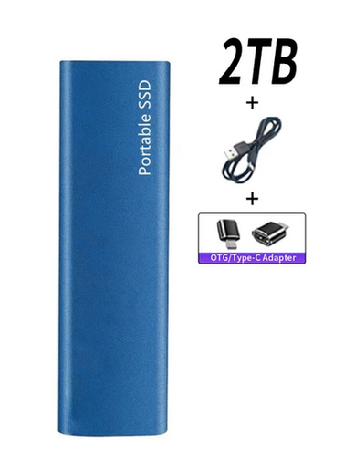 2TB Bärbar SSD Type-C USB 3.1 ssd-hårddisk Extern SSD M.2 för bärbar dator/stationär/telefon/mac Flashminnesdisk