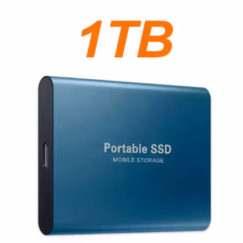SSD 1TB USB/Typ-C-gränssnitt Extern Hårddisk (refurbished)