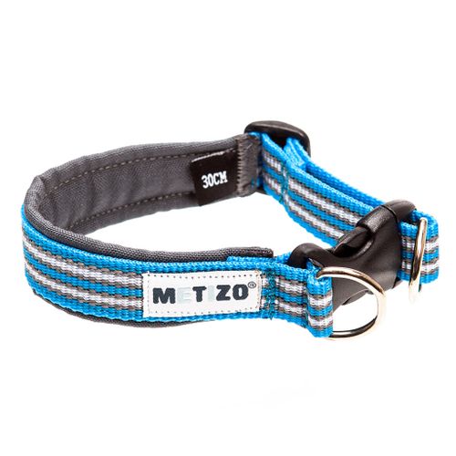 Metizo Halsband Fast, fodrat m reflex Turkos stl 25 - 55 cm