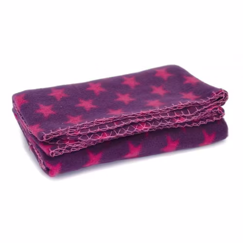 Filt i fleece med stjärnor 100cm Rosa-Lila