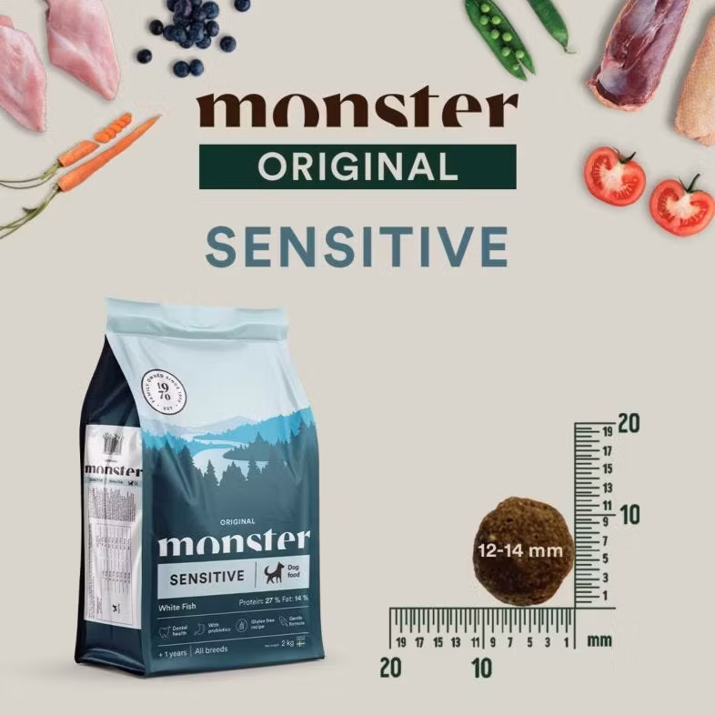 Monster Dog Original Sensitive White Fish All Breed - glutenfritt och vetefritt