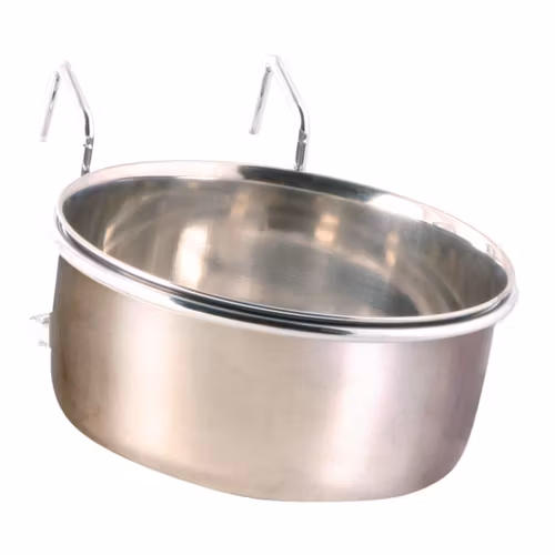 Foderkopp,rostfri med hållare, 600 ml/ø 12 cm