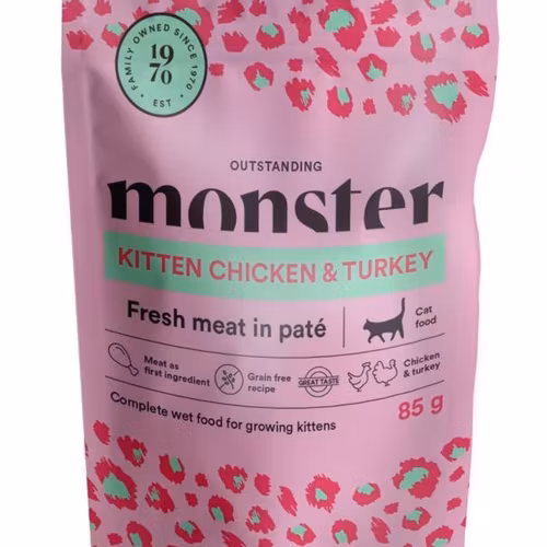 Monster Cat Pouches Kitten Chicken & Turkey (kyckling & kalkon) 85 gr x 8 st