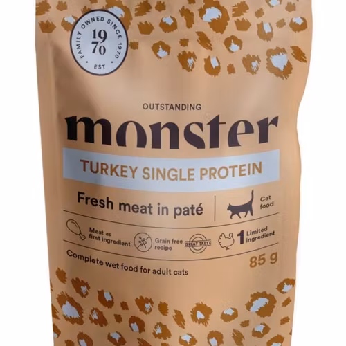 Monster Cat Pouches Adult Turkey (kalkon) 85 gr x 8 st