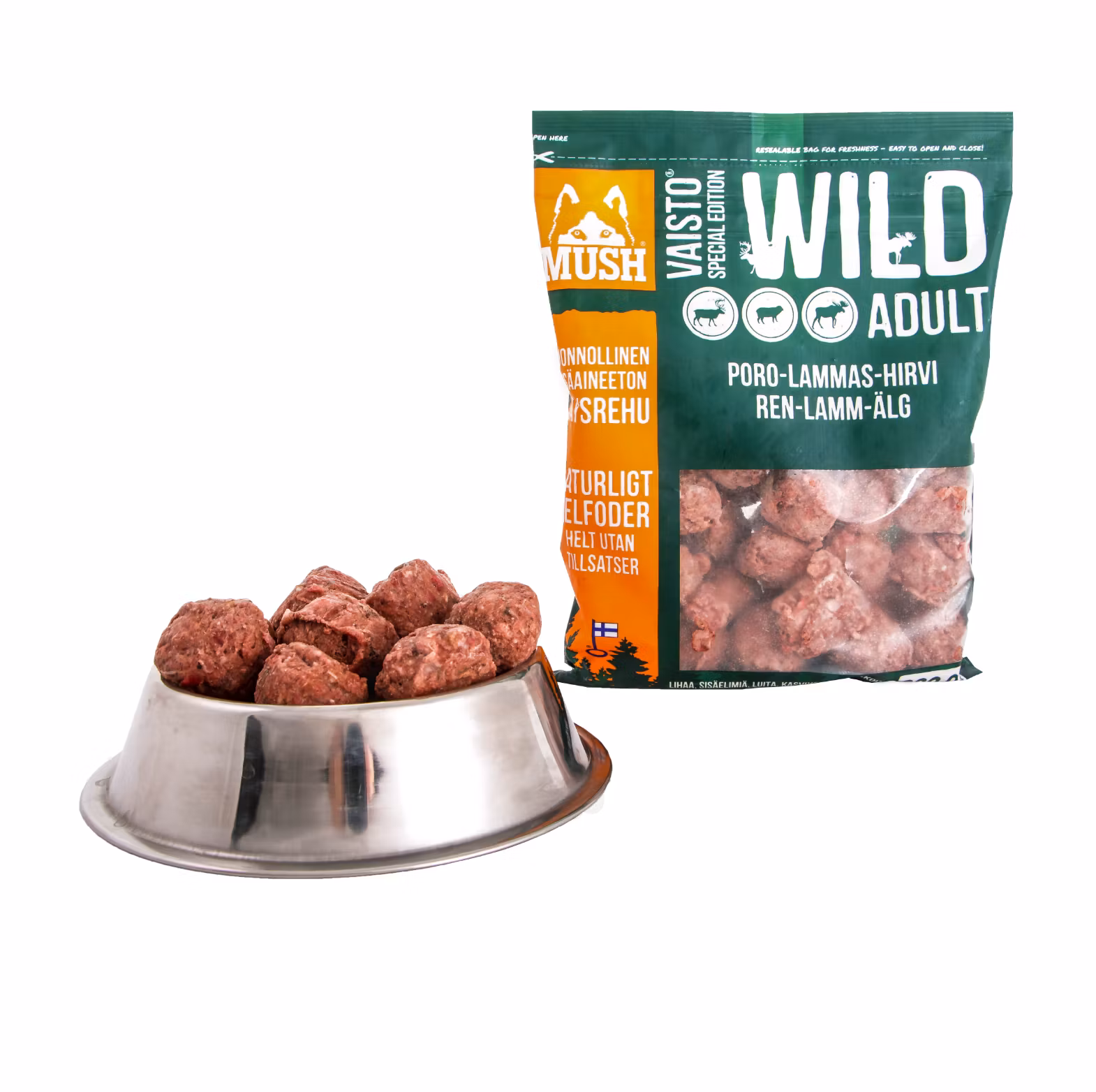 MUSH Vaisto® Wild Fryst helfoder (ren-lamm-älg) SKICKAS EJ!