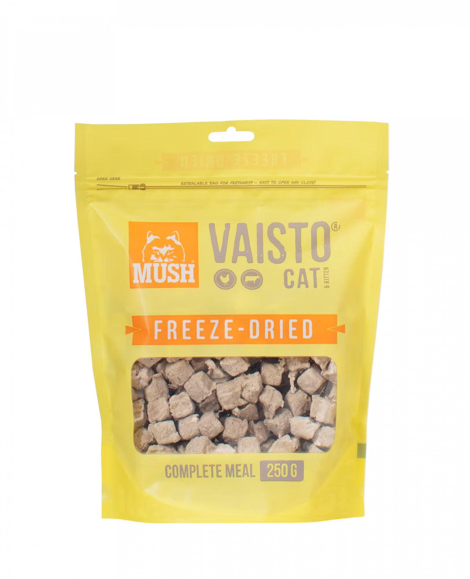 MUSH Vaisto Cat® Gul Freeze-Dried (kyckling-nöt) 250 gr