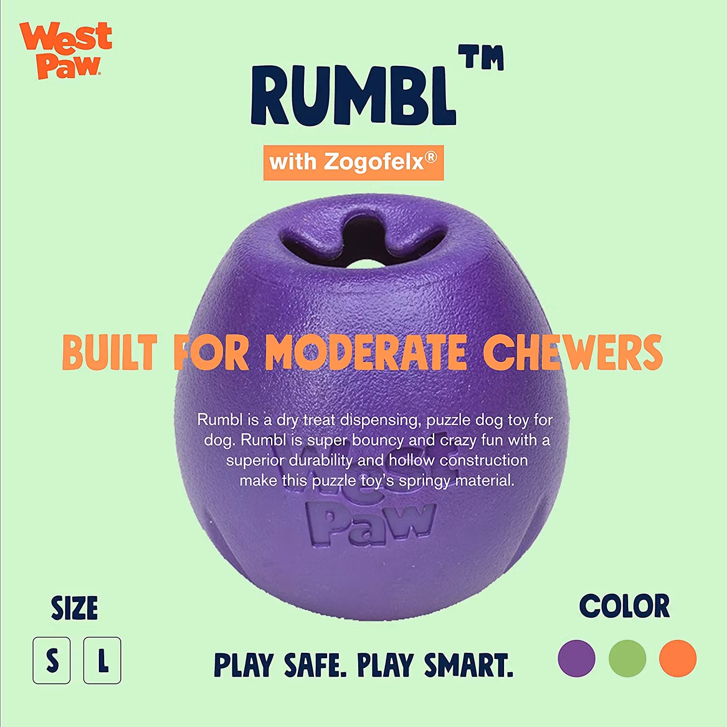 West Paw Echo Rumbl , Zogoflex S 9 cm & L 10 cm