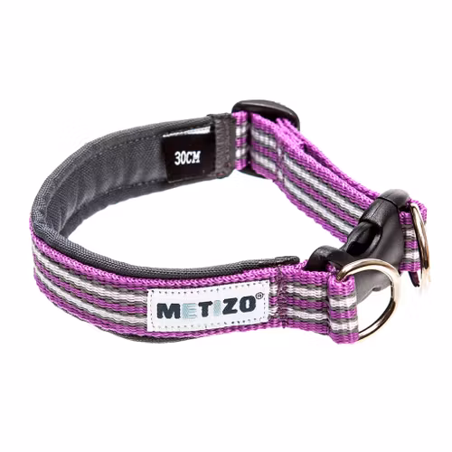 Metizo Halsband Fast, fodrat m reflex Lila stl 25 - 55 cm