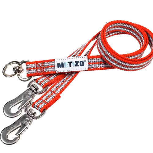 Metizo Tvillingkoppel, platt med gummi & reflex Röd- 50 cm x 15 mm
