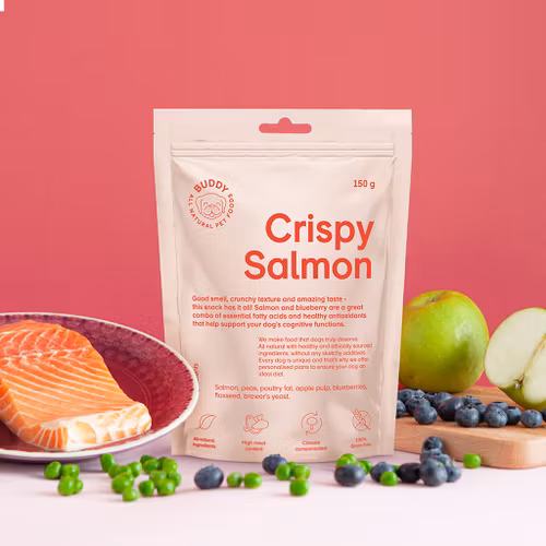Buddy Crispy Salmon/lax o blåbär 150g