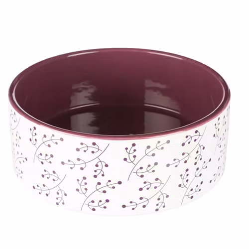 Keramikskål, vit/berry ø16 o 20 cm