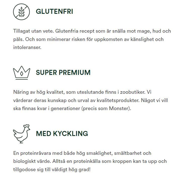 Monster Dog Original Puppy S/M Chicken/Turkey- glutenfritt & vetefritt