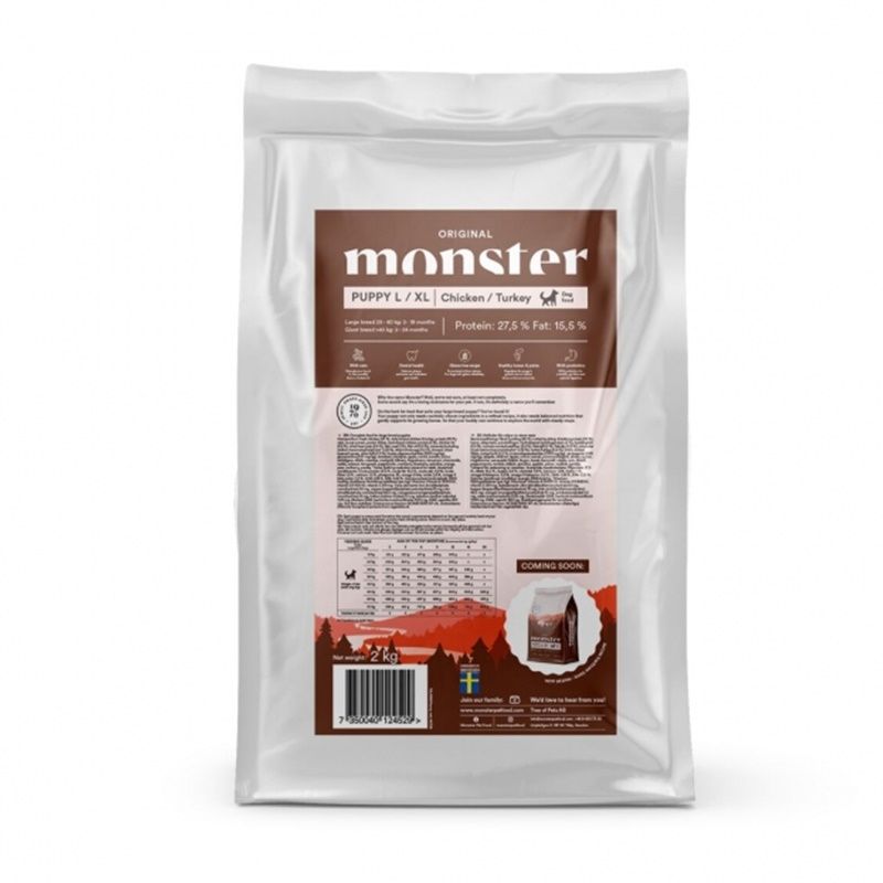 Monster Dog Original Puppy L/XL Chicken/Turkey- glutenfritt & vetefritt