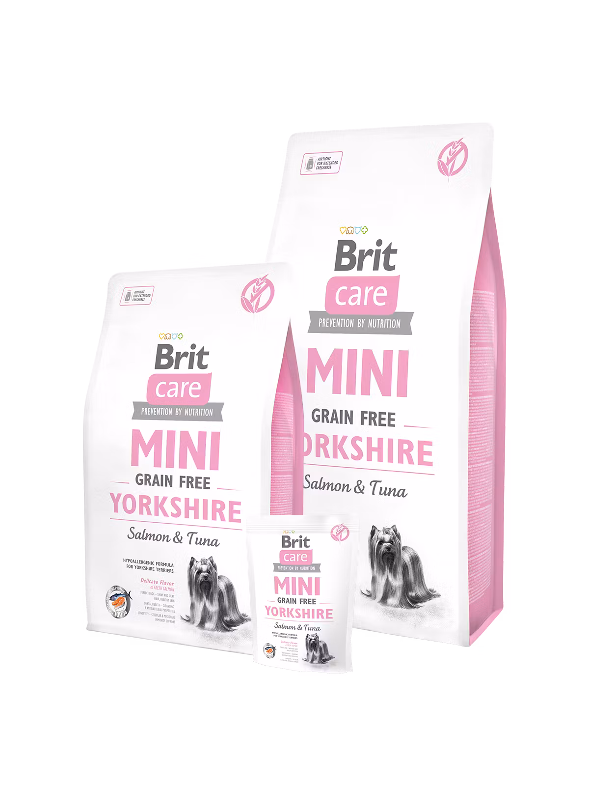 Brit Care Mini Grain Free Yorkshire, Lax & Tonfisk - för vuxna hundar av mkt små raser.