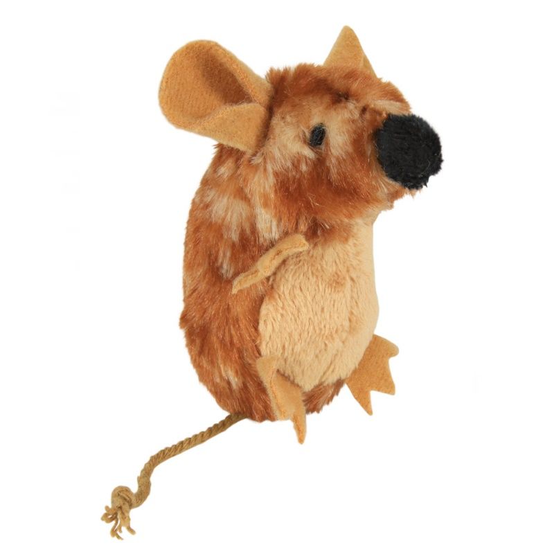 Plyschmus med pipljud o kattmynta, 8cm