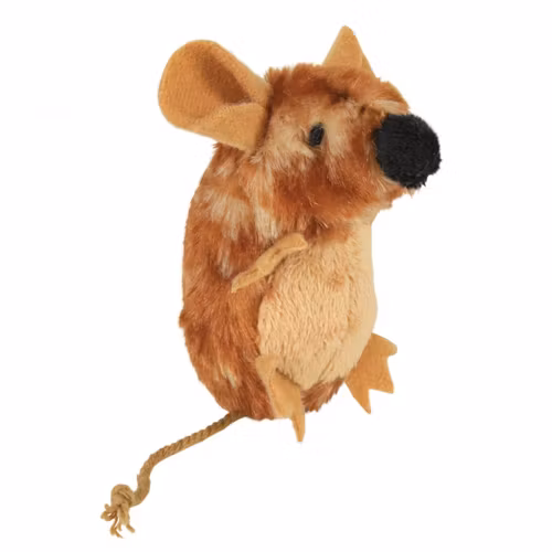 Plyschmus med pipljud o kattmynta, 8cm