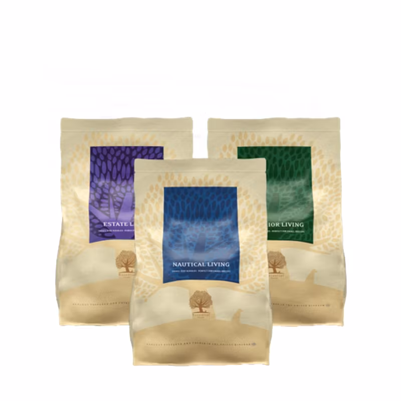 ESSENTIAL THE CLASSIC TASTE BOX SMALL BREED LIVING 3 X 2,5 KG. Spannmålsfritt, glutenfritt och utan GMO.