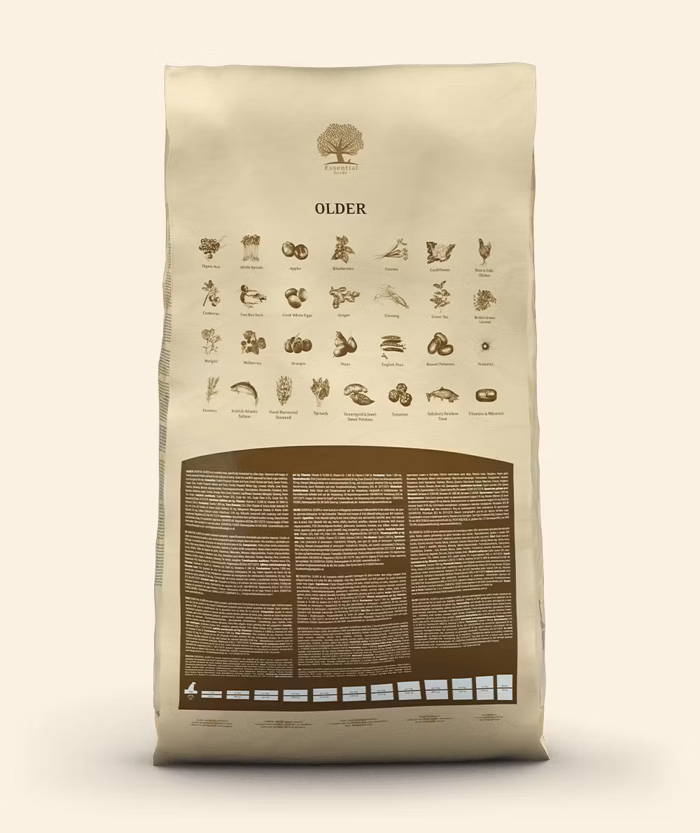 ESSENTIAL OLDER Spannmålsfritt, glutenfritt och utan GMO. 10 kg.