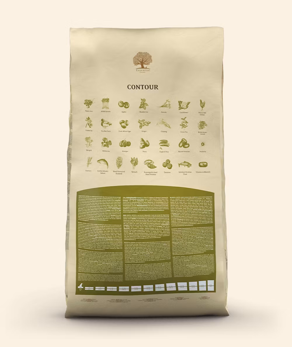 ESSENTIAL CONTOUR. Spannmålsfritt, glutenfritt och utan GMO. 10 kg.
