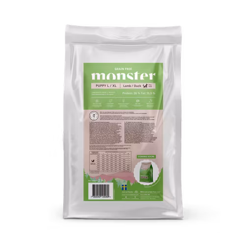 Monster Dog Grain Free Puppy L/XL Lamb & Duck - spannmålsfritt