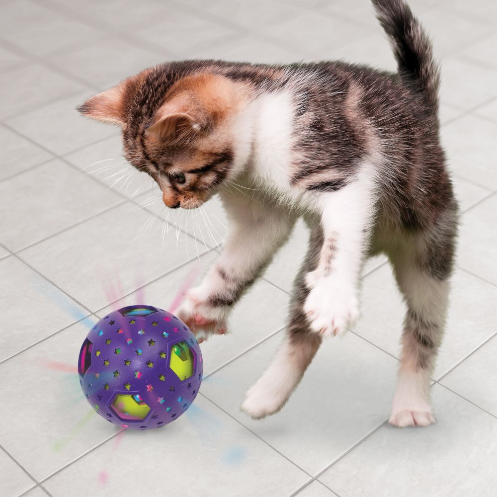 KONG KATT Bat-A-Bout Flicker Disco ball- med led-ljus 7,5cm