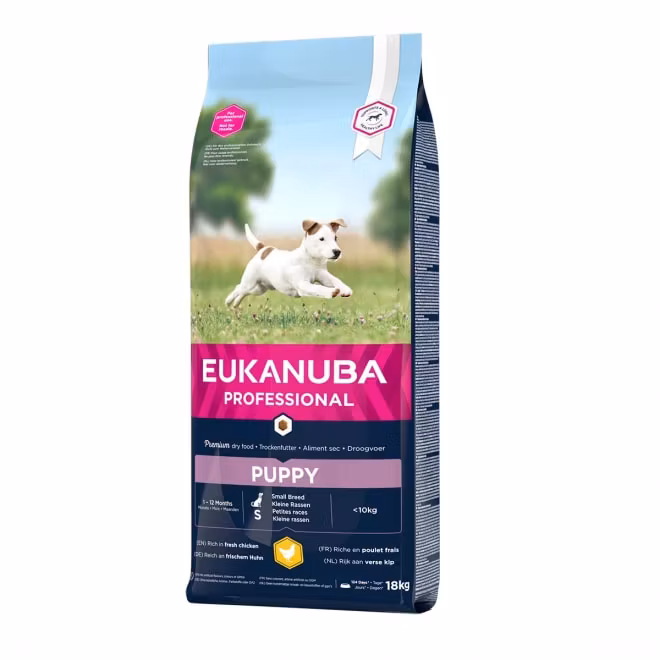 Eukanuba Dog Puppy Small Breed 3 kg/18 kg. Valpfoder - Små Hundraser