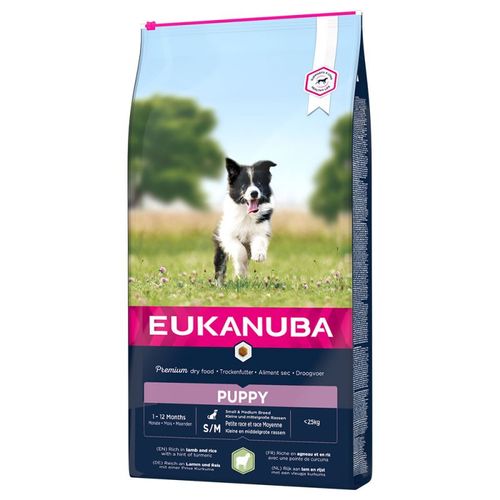 Eukanuba Dog Puppy Small & Medium Breed Lamb & Rice Valpfoder - 2,5 kg/12 kg